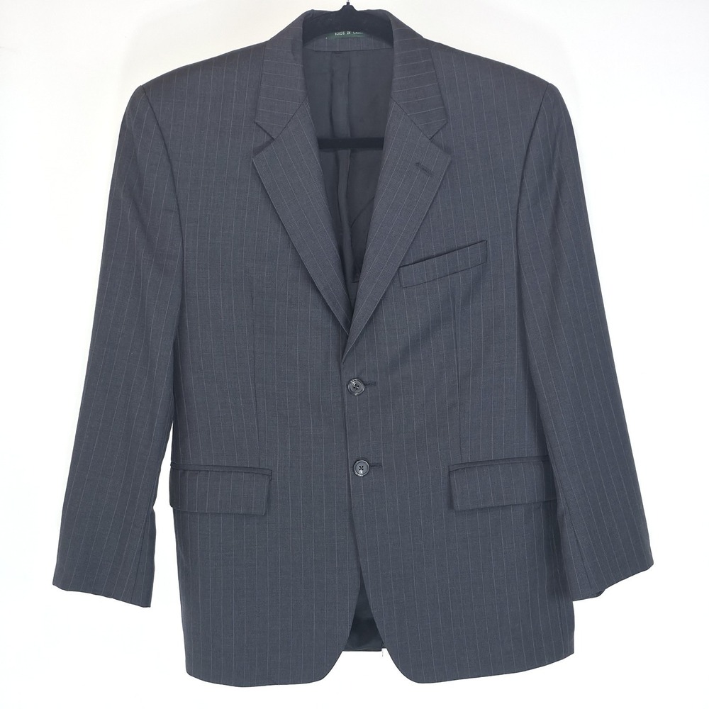Lauren Ralph Lauren Suit Jacket Mens 42R Gray Pinstripe Wool Notch Lapel Canada